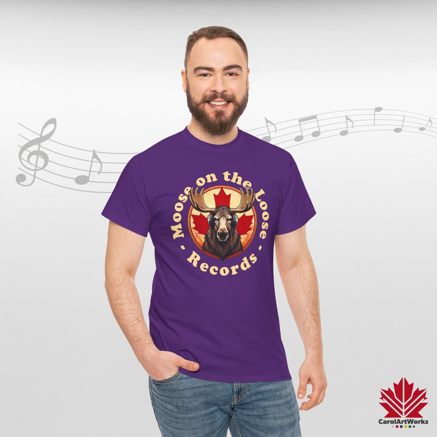 "Moose on the Loose Records" Classic Cotton Tee - Wear the Sound of Canada
