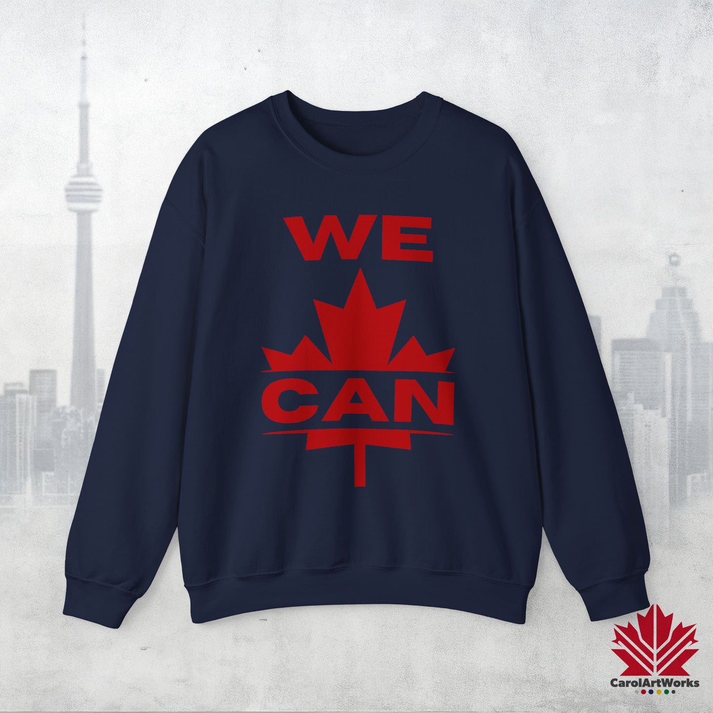 Sweat-shirt unisexe « We Can » avec motif feuille d'érable – Sweat-shirt motivant pour un confort quotidien, fierté canadienne