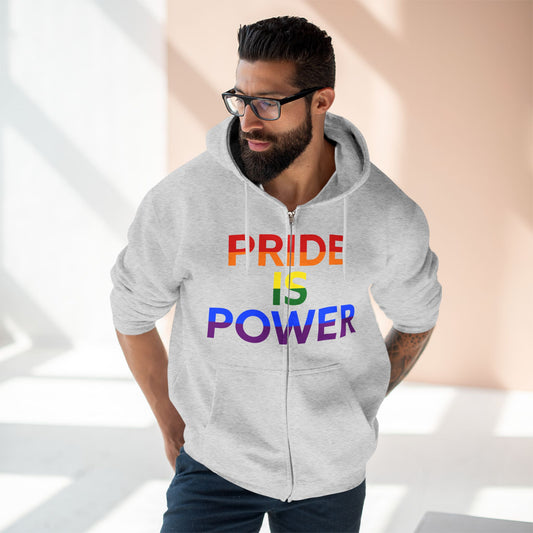 La fierté, c'est le pouvoir – Sweat-shirt zippé Pride avec couleur et voix