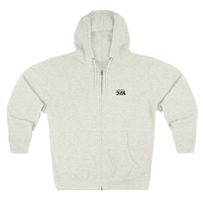 scandinavian minimalistic BEAR Design Unisex Zip Hoodie – Perfect for Outdoor Adventures and Casual Wear