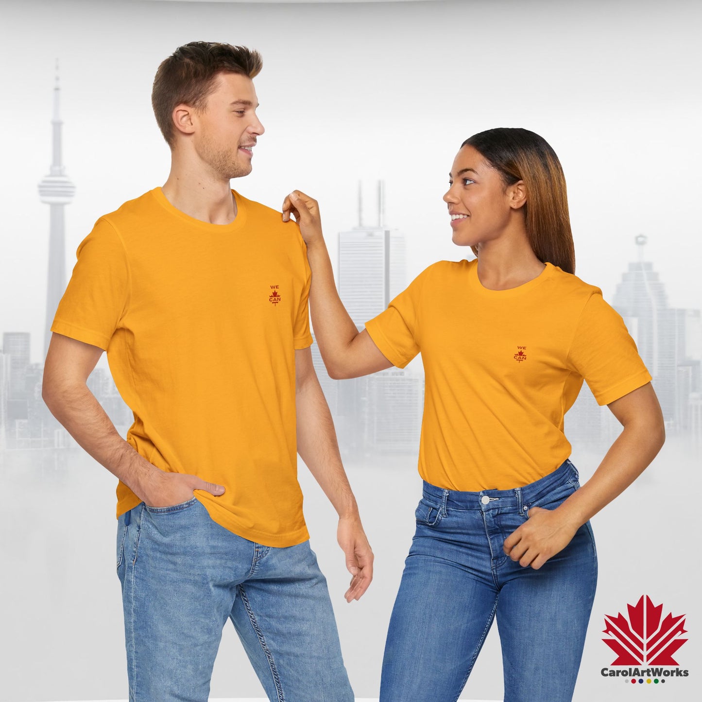“WE CAN” with Maple Leaf Unisex Short Sleeve Tee – Casual Comfort for Every Occasion