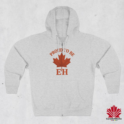 Fier d'être EH – Sweat à capuche zippé avec humour nordique