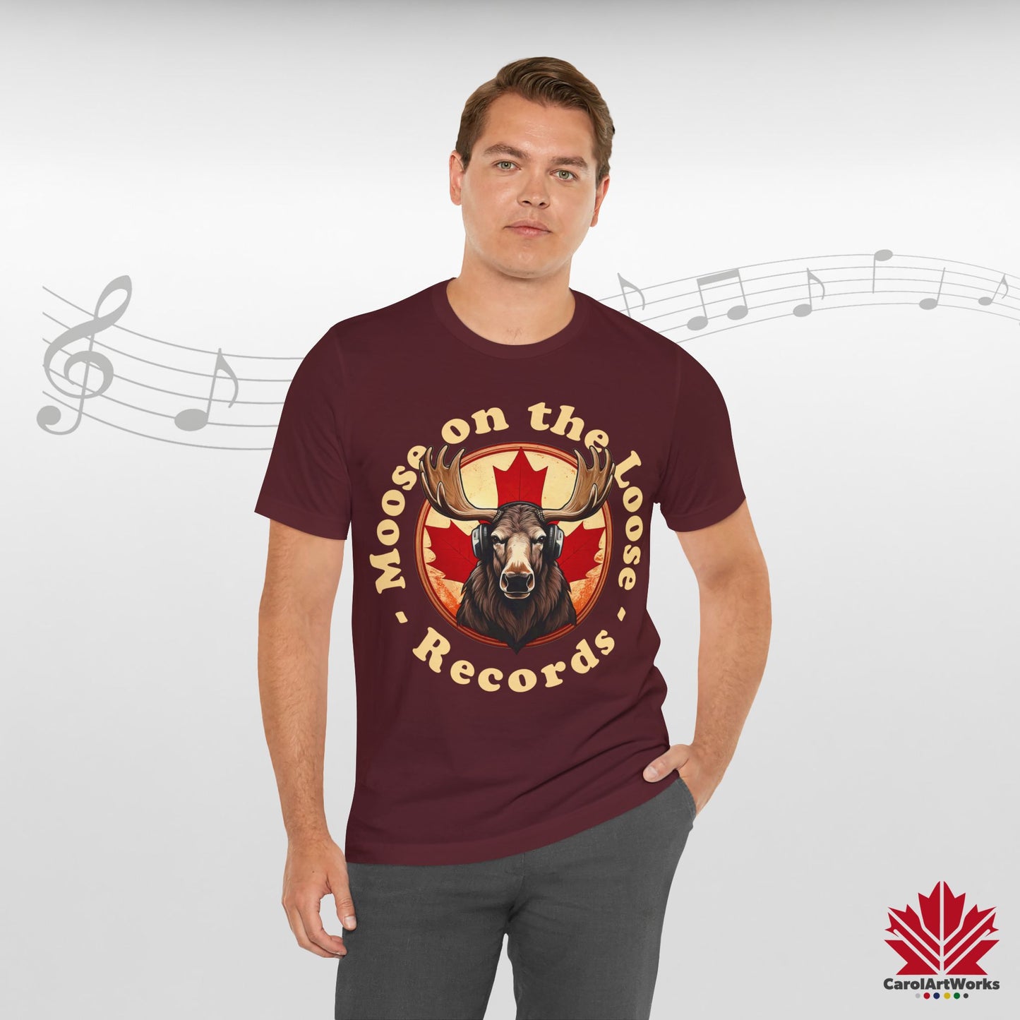 “Moose on the Loose Records” Unisex Short Sleeve Tee – A Hit for Every Playlist