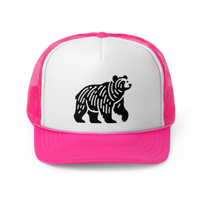 scandinavian minimalistic BEAR Design Trucker Cap – Outdoor Adventure Hat for Nature Lovers