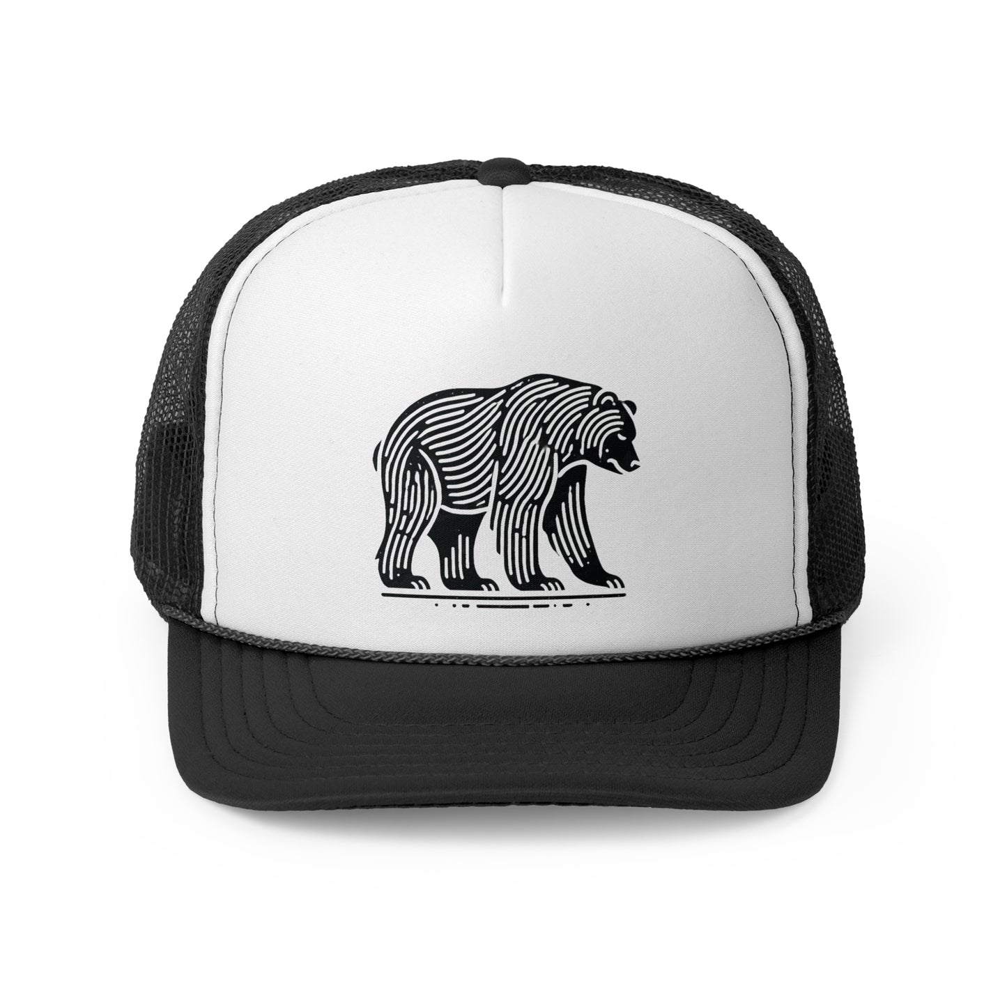 scandinavian minimalistic BEAR Design Trucker Cap – Outdoor Adventure Hat for Nature Lovers