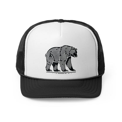 scandinavian minimalistic BEAR Design Trucker Cap – Outdoor Adventure Hat for Nature Lovers
