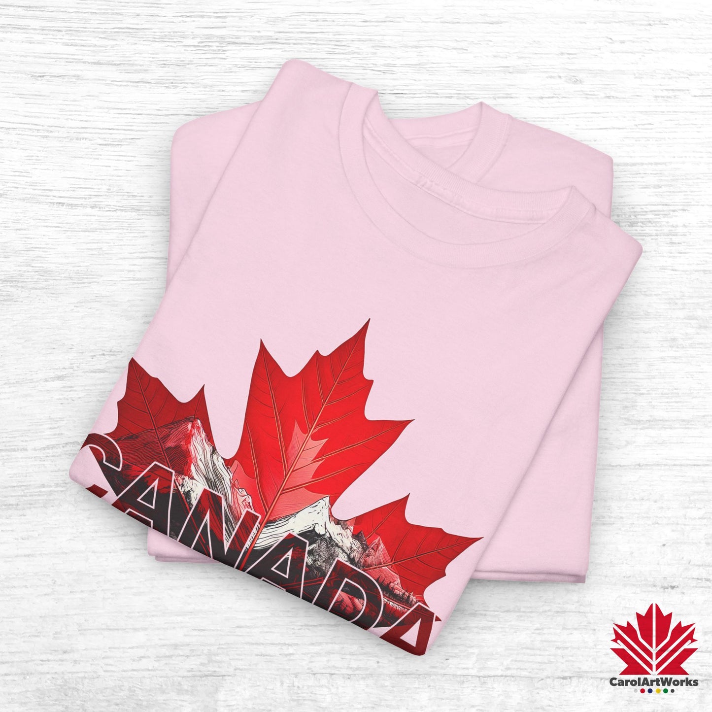 “Canada is not for Sale” Unisex Heavy Cotton Tee – Red Maple Leaf and Mountains, Stylish Canada Shirt