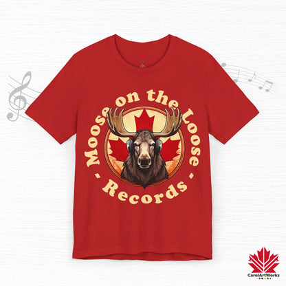 “Moose on the Loose Records” Unisex Short Sleeve Tee – A Hit for Every Playlist