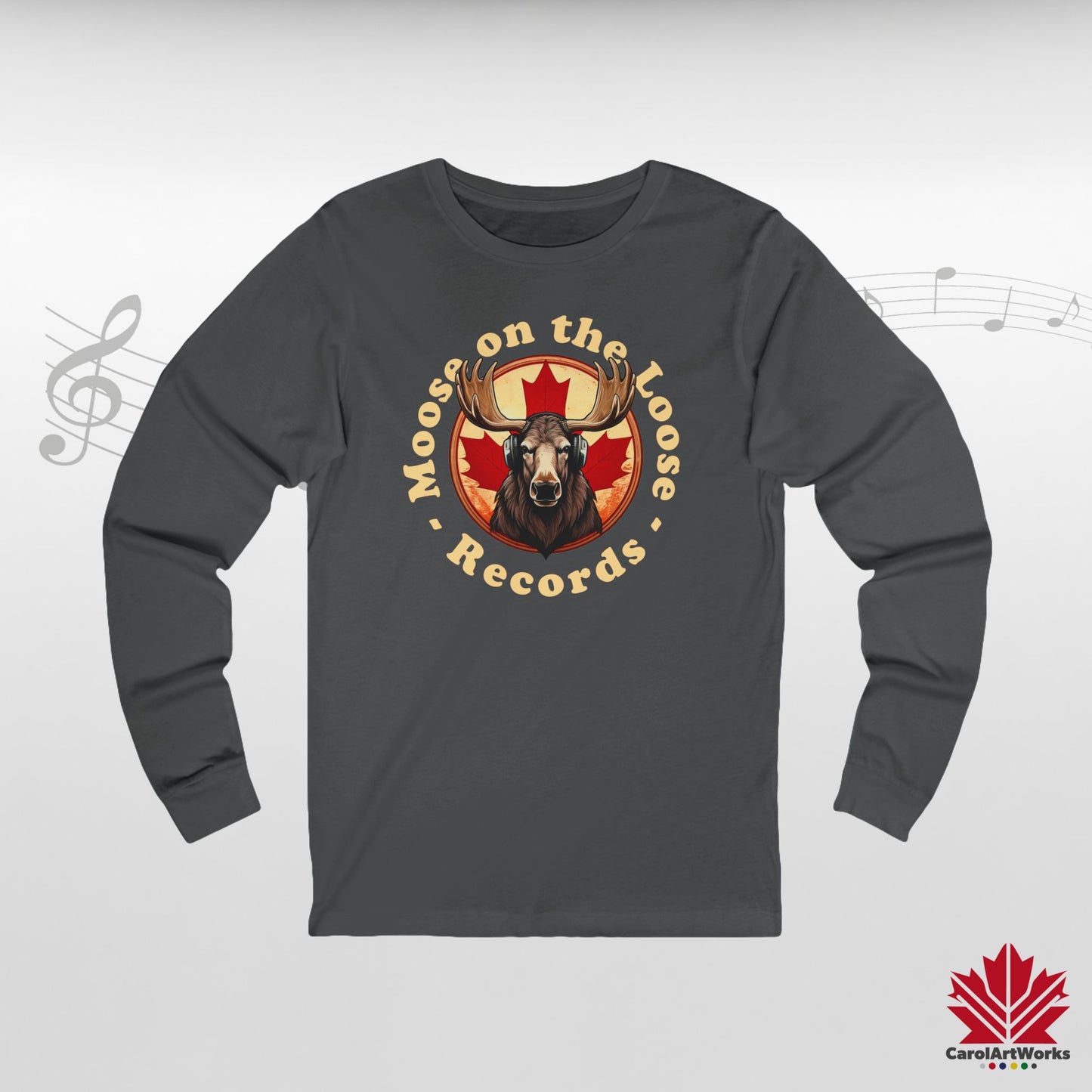 “Moose on the Loose Records” Long Sleeve Tee – Classic Style with a Canadian Rhythm