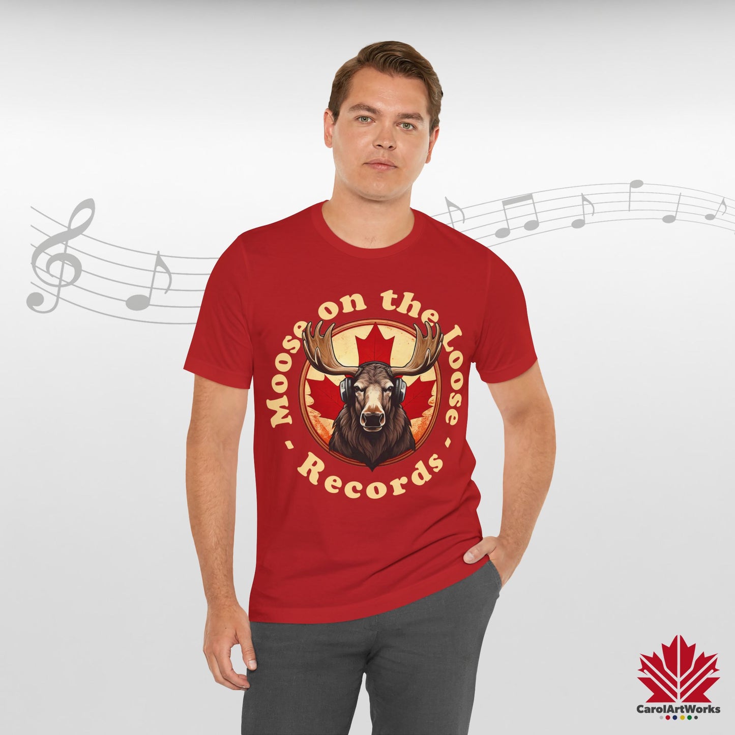 “Moose on the Loose Records” Unisex Short Sleeve Tee – A Hit for Every Playlist
