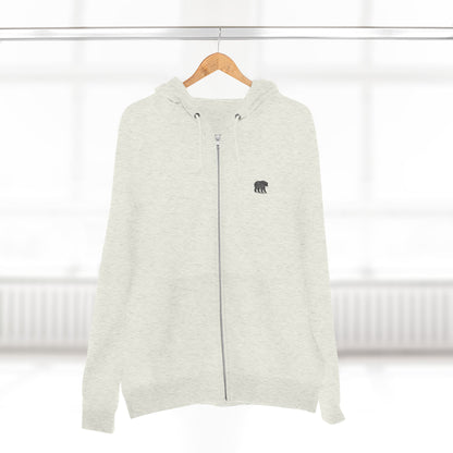 scandinavian minimalistic BEAR Design Unisex Zip Hoodie – Perfect for Outdoor Adventures and Casual Wear