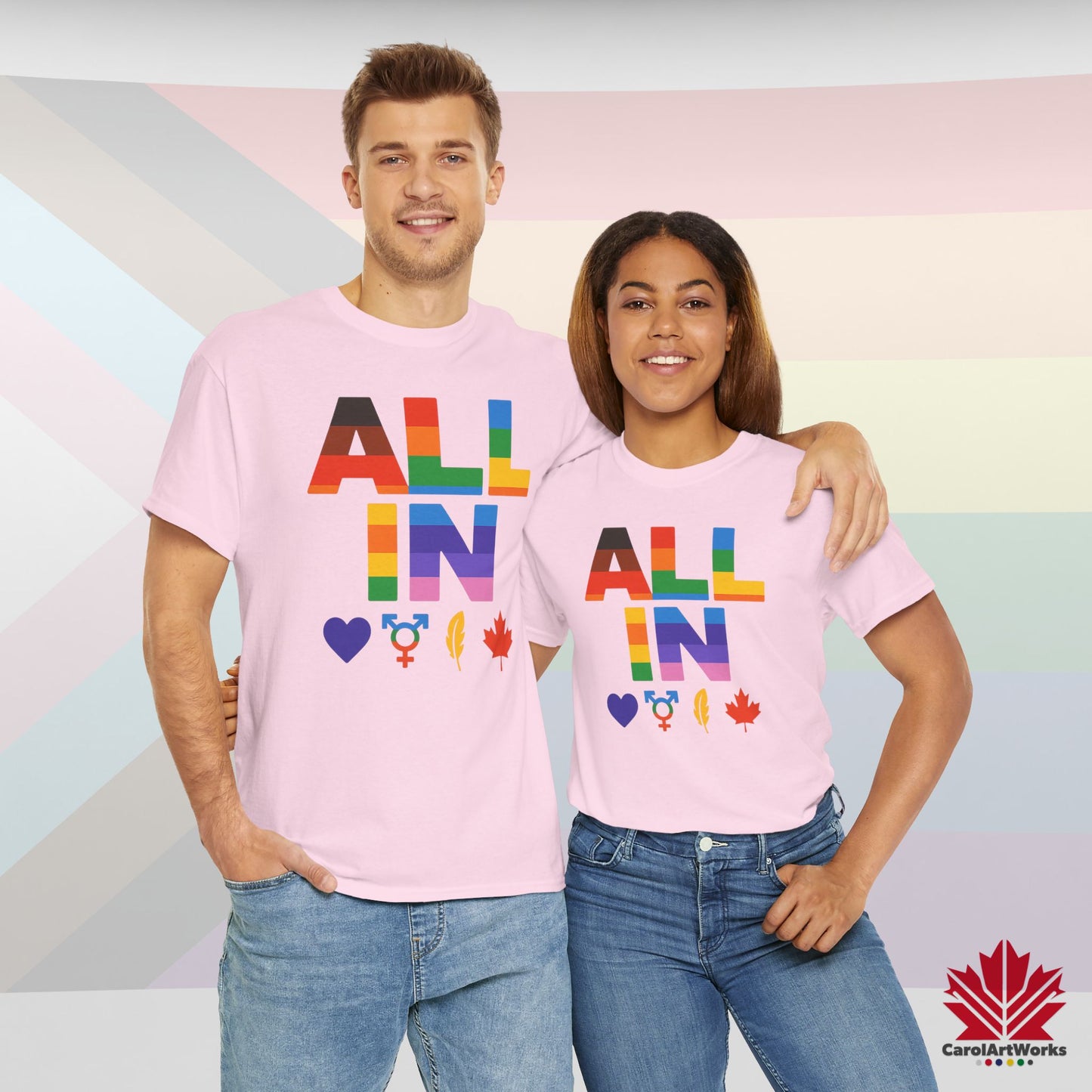 ALL IN Heart. Voice. Pride. - Unisex Pride Shirt - Colors of Us