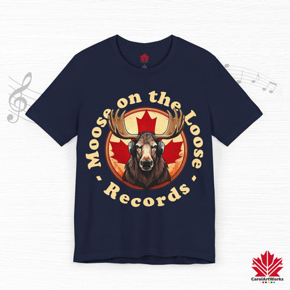 “Moose on the Loose Records” Unisex Short Sleeve Tee – A Hit for Every Playlist