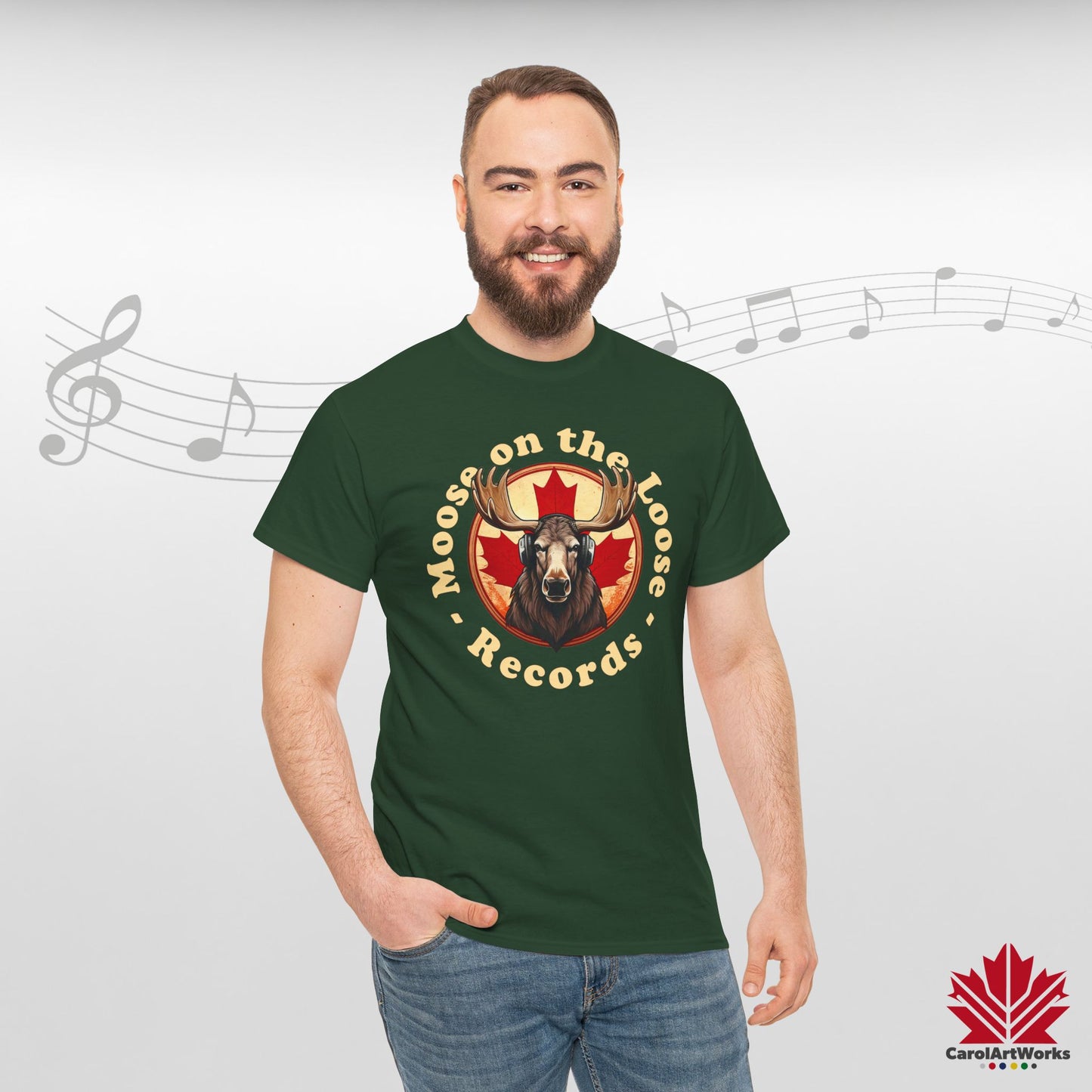 "Moose on the Loose Records" Classic Cotton Tee - Wear the Sound of Canada