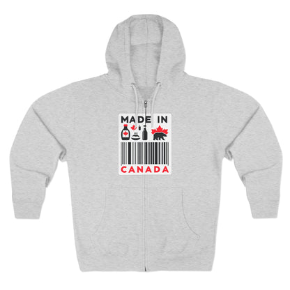 Sweat à capuche unisexe zippé « Fabriqué au Canada » – Minimaliste, ludique et fier