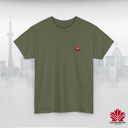 “Canada is not for Sale” Unisex Heavy Cotton Tee – Red Maple Leaf and Mountains, Stylish Canada Shirt