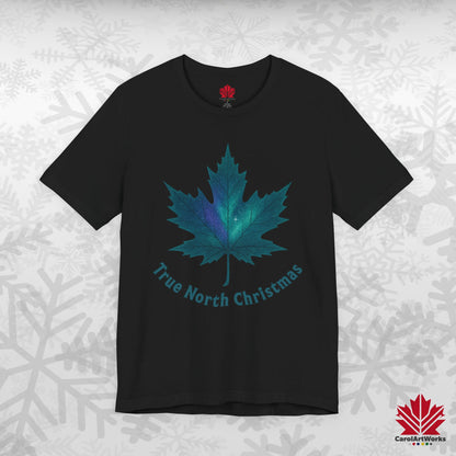 True North Christmas | Maple Leaf Holiday Tee | Proudly Canadian Christmas Shirt – Premium Cotton Gift