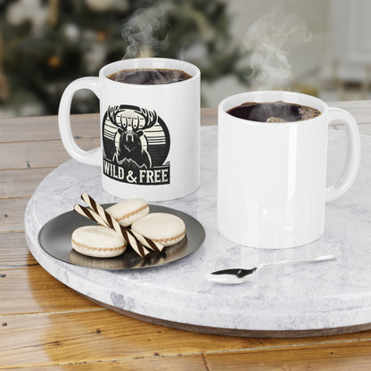 "Wild & Free" Ceramic Mug for Nature Lovers (11oz, 15oz, 20oz)