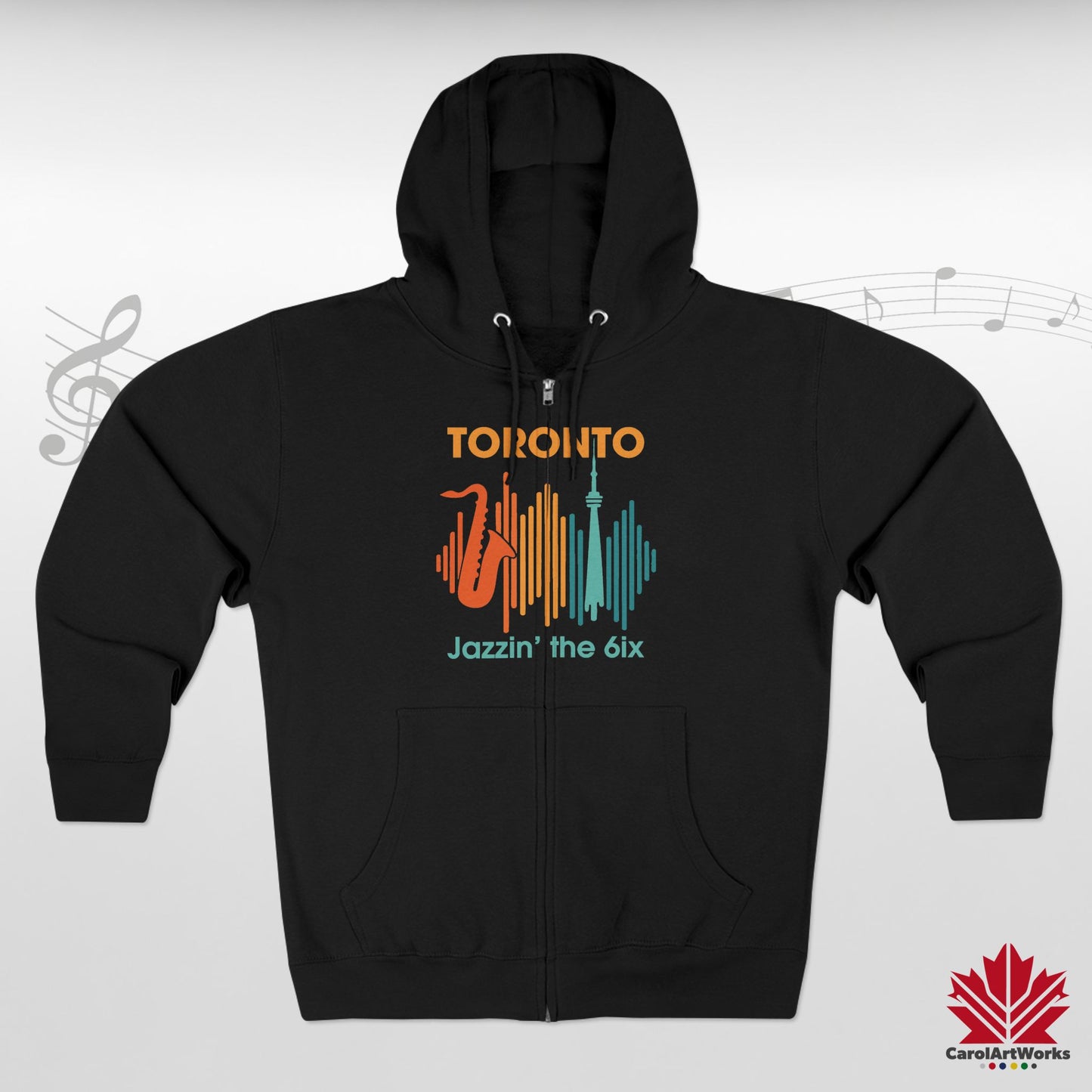 Toronto Jazzin' the 6ix – Sweat à capuche zippé pour des mouvements fluides et des rythmes de rue