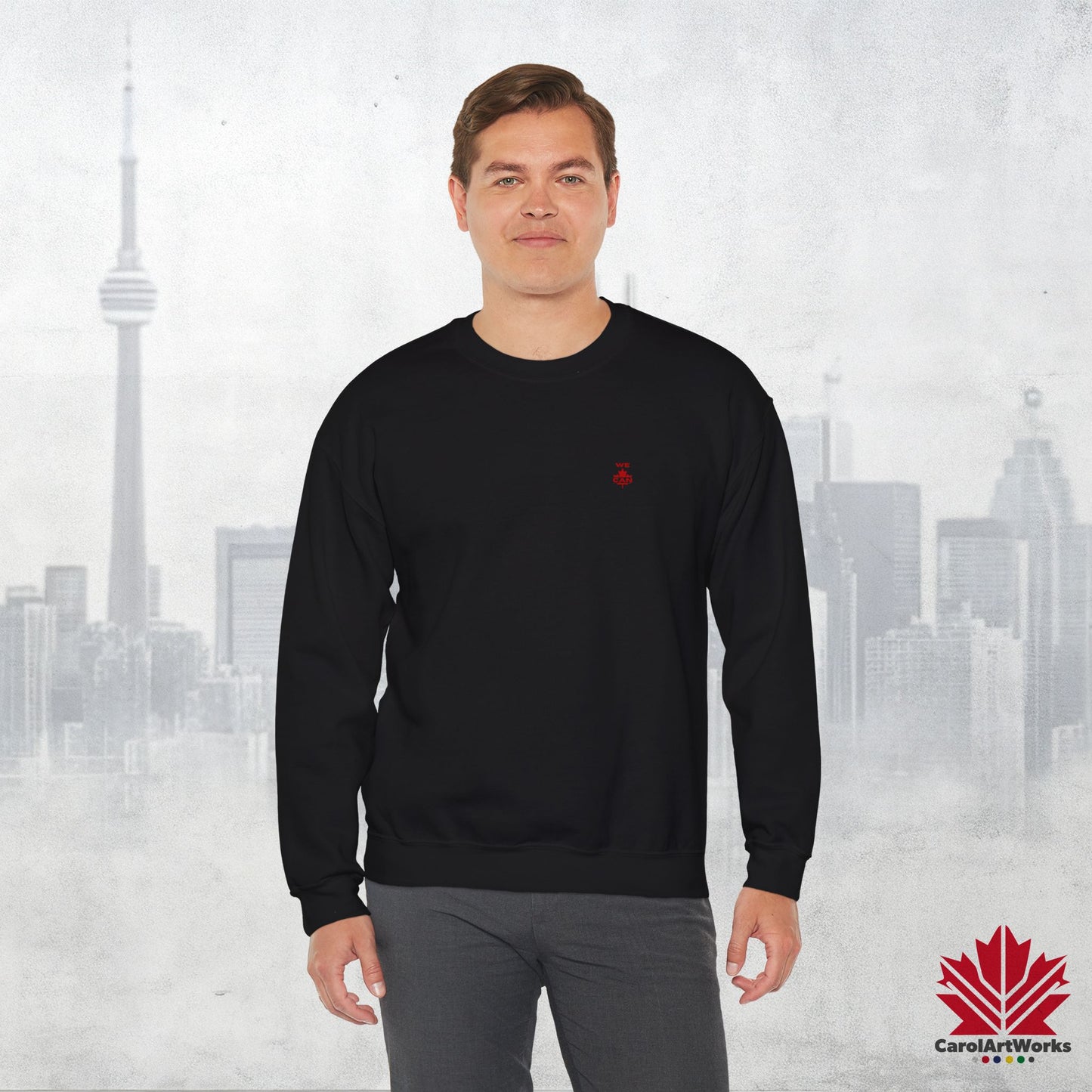 Sweat-shirt unisexe « We Can » avec motif feuille d'érable – Sweat-shirt motivant pour un confort quotidien, fierté canadienne