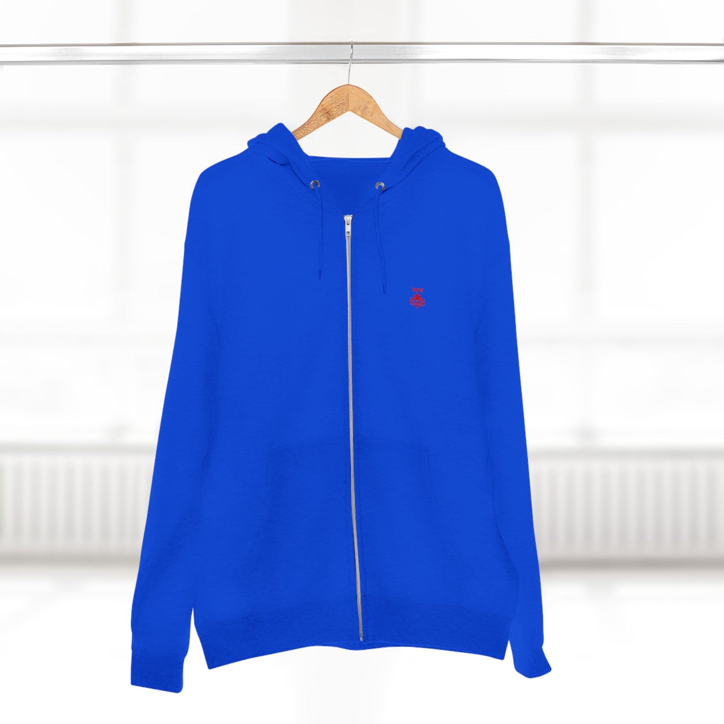 “WE CAN” with Maple Leaf Unisex Zip Hoodie – Motivational Hoodie for Everyday Comfort, Canada Pride