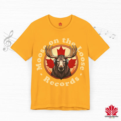 “Moose on the Loose Records” Unisex Short Sleeve Tee – A Hit for Every Playlist