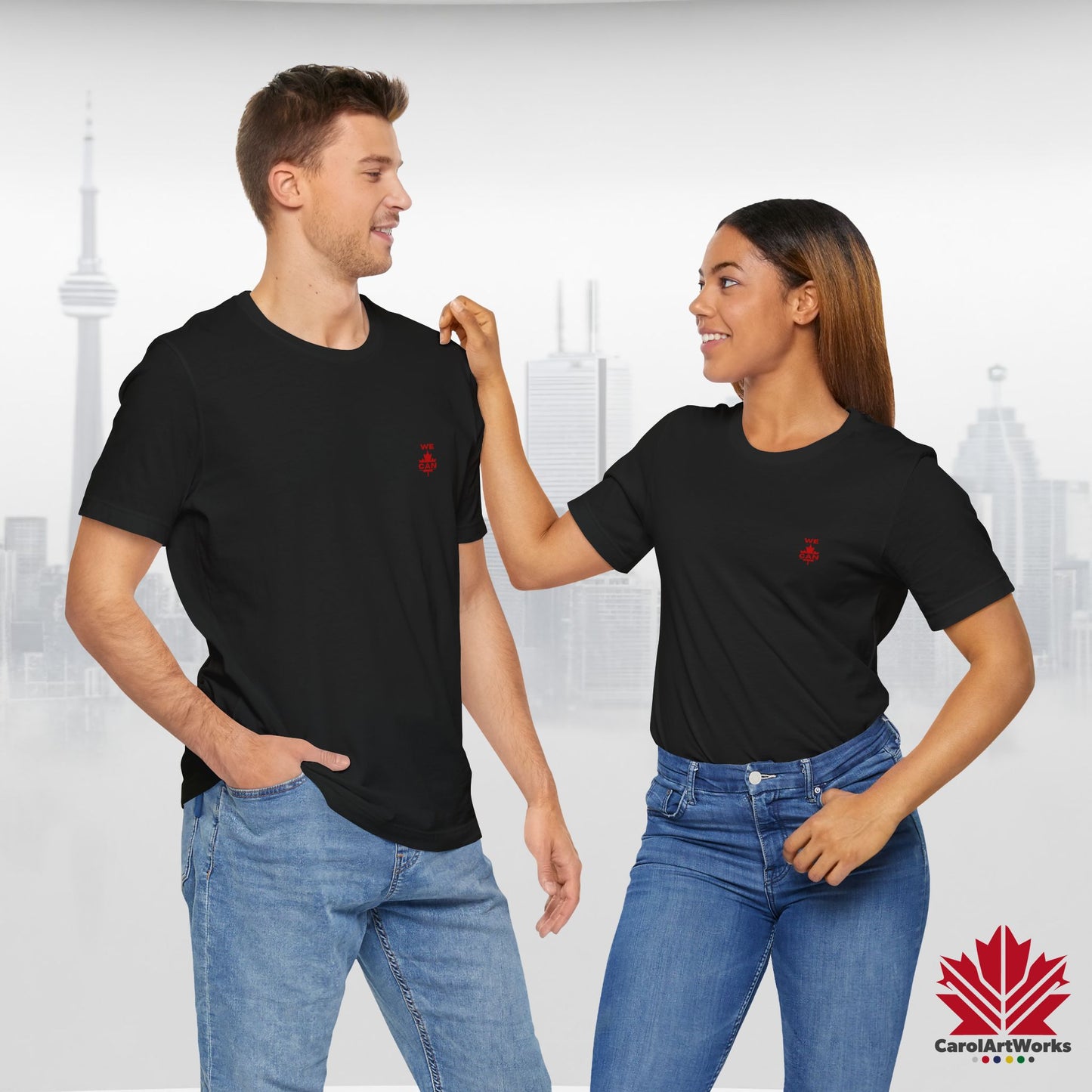 “WE CAN” with Maple Leaf Unisex Short Sleeve Tee – Casual Comfort for Every Occasion
