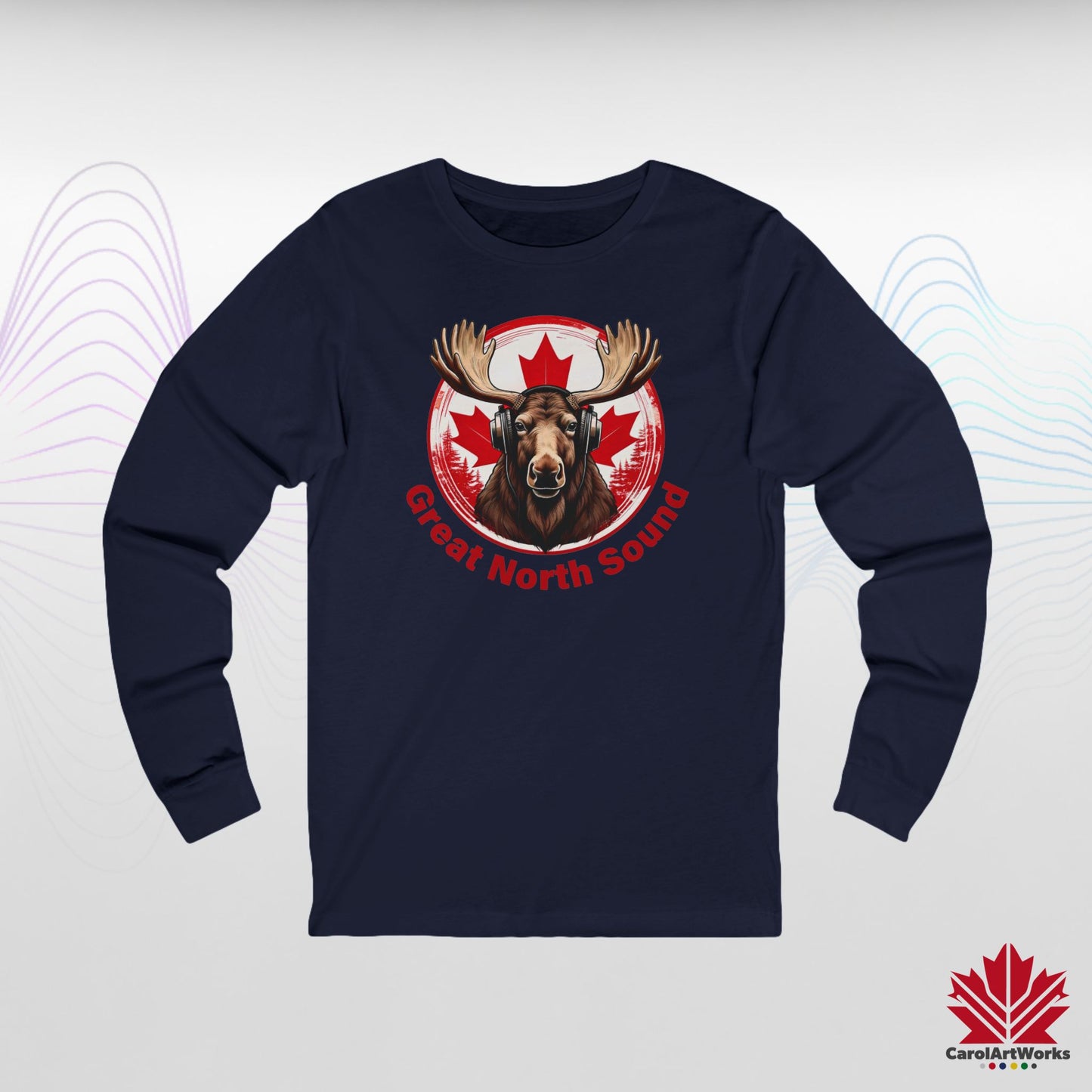 “Great North Sound” Classic Soundwaves Long Sleeve Tee