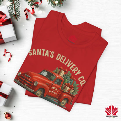 Santa’s Delivery Truck | Vintage Christmas Shirt | Red Truck Holiday Tee – Canadian Premium Cotton Gift