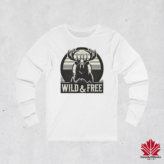 “Wild & Free” Unisex Long Sleeve Tee – Perfect for Camping and Outdoor Adventures