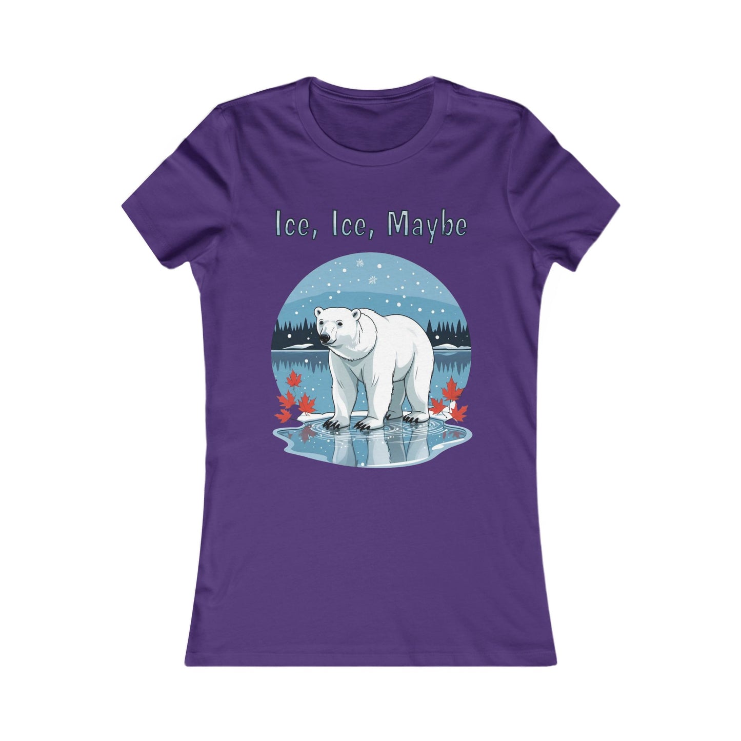 Ice Ice Maybe Women’s Tee | Polar Bear Christmas Shirt | Funny Winter Cotton Blend Top – Made in Canada