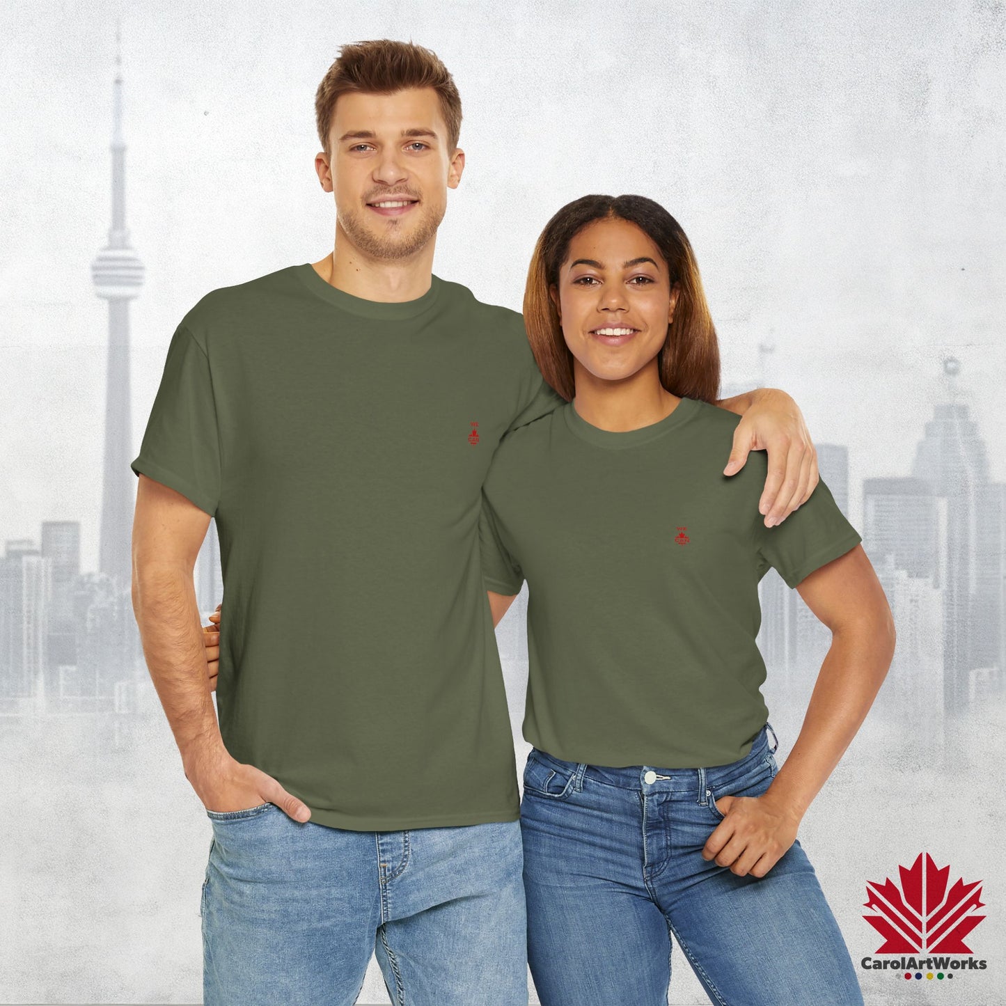 “WE CAN” with Maple Leaf Unisex Cotton Tee – Casual Comfort for Every Occasion