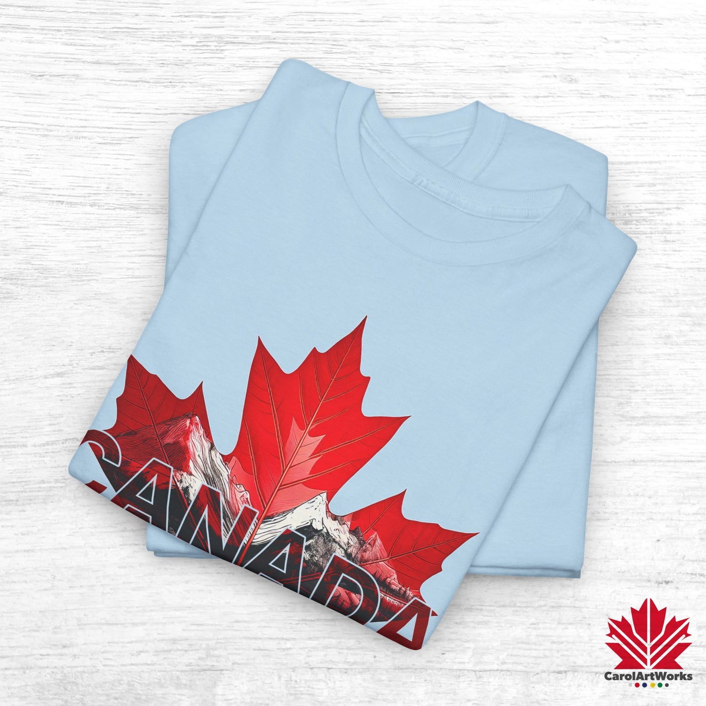 “Canada is not for Sale” Unisex Heavy Cotton Tee – Red Maple Leaf and Mountains, Stylish Canada Shirt