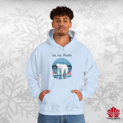Ice Ice Maybe Hoodie | Polar Bear Christmas Hoodie | Canadian Fleece Hoodie – Premium Softstyle Cotton