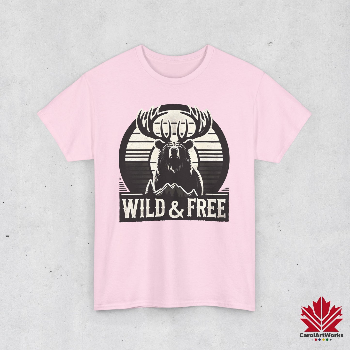 “Wild & Free” Unisex Cotton Tee – Nature Inspired Graphic T-Shirt