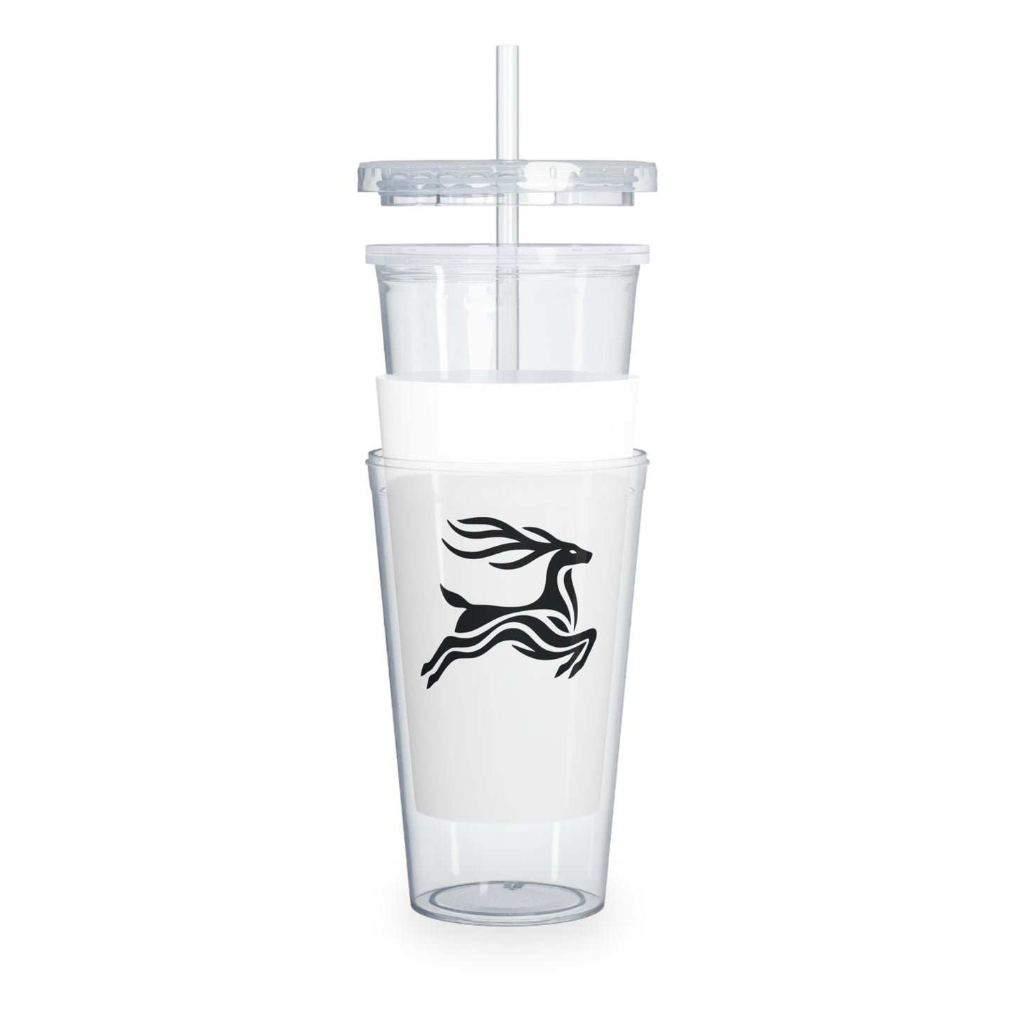 scandinavian minimalistic Design DEER Tumbler with Straw – Nature Inspired Graphic