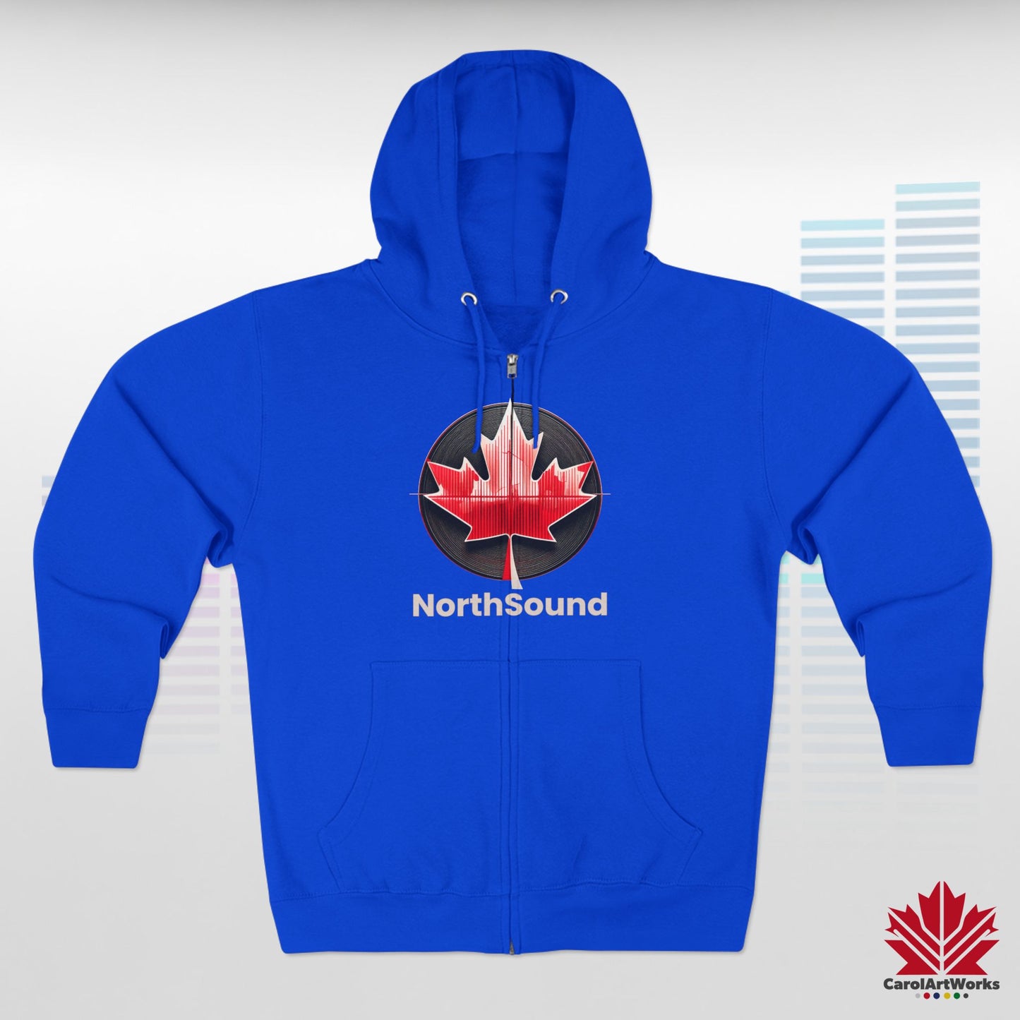 "NorthSound" Unisex Zip Hoodie - Zip Up and Tune In to Canadian Vibes