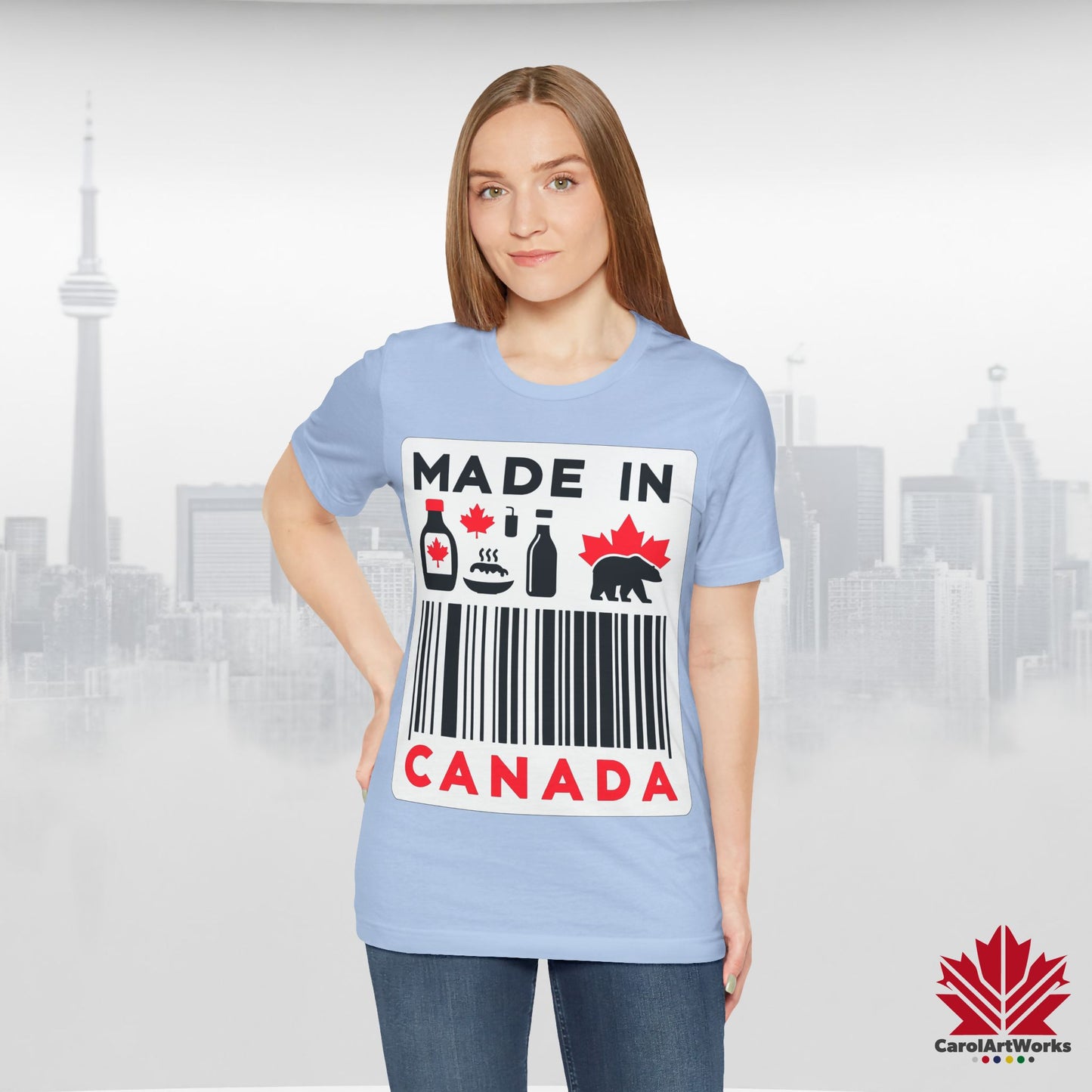 "Made in Canada" product label Design Unisex Short Sleeve Tee – Minimalist, Playful, and Proud