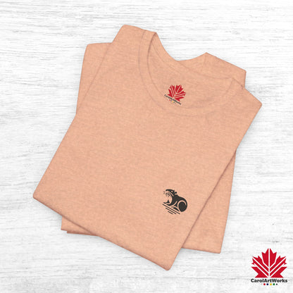 scandinavian minimalistic BEAVER Design Unisex Short Sleeve Tee - Soft and Comfortable, Perfect for Everyday Wear and Nature Lovers