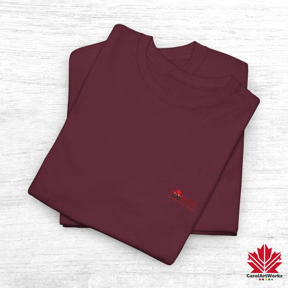 “Canada is not for Sale” Unisex Heavy Cotton Tee – Red Maple Leaf and Mountains, Stylish Canada Shirt