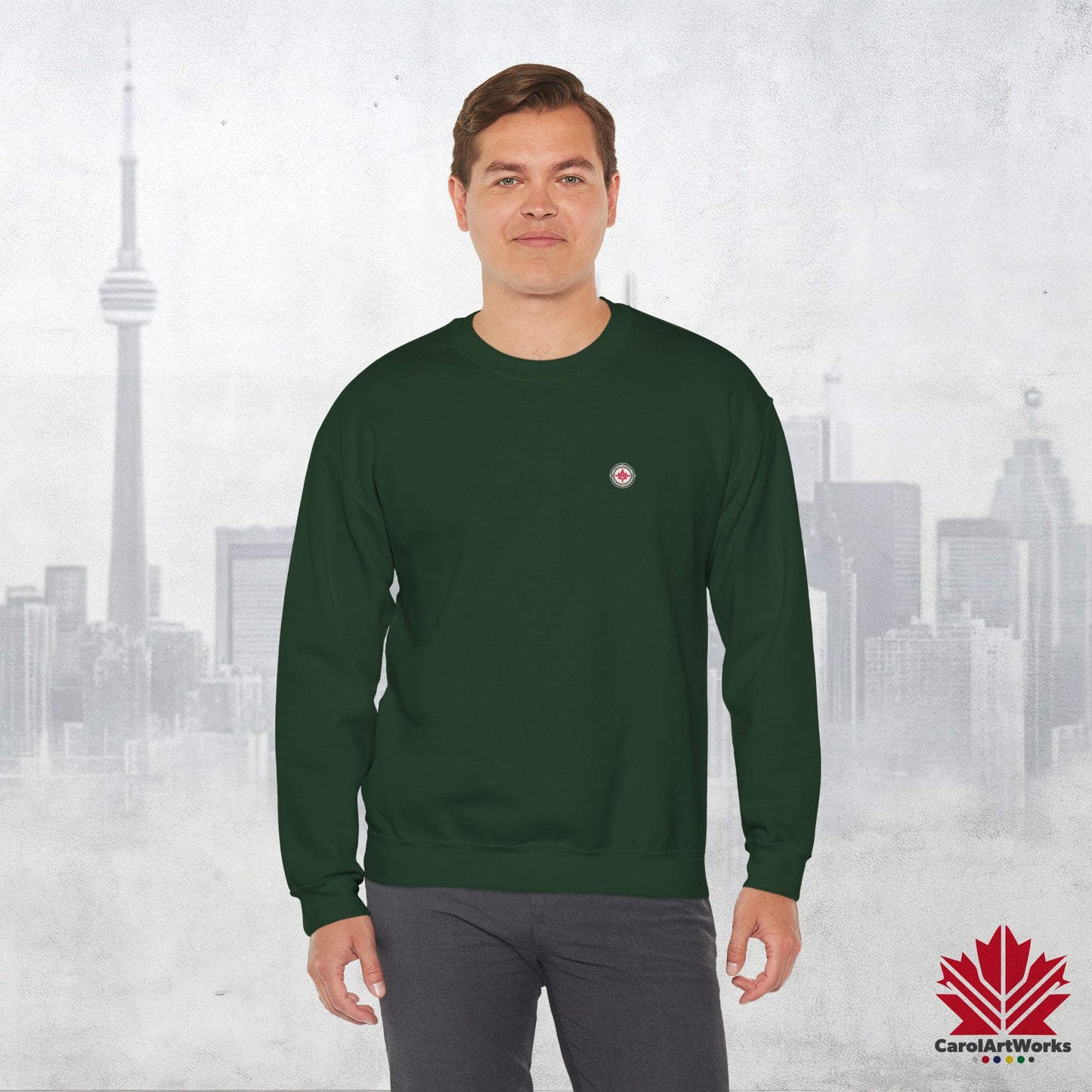 “North Strong” Compass Design Unisex Sweatshirt – Navigate Adventure with Canadian Pride