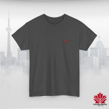 “Canada is not for Sale” Unisex Heavy Cotton Tee – Red Maple Leaf and Mountains, Stylish Canada Shirt