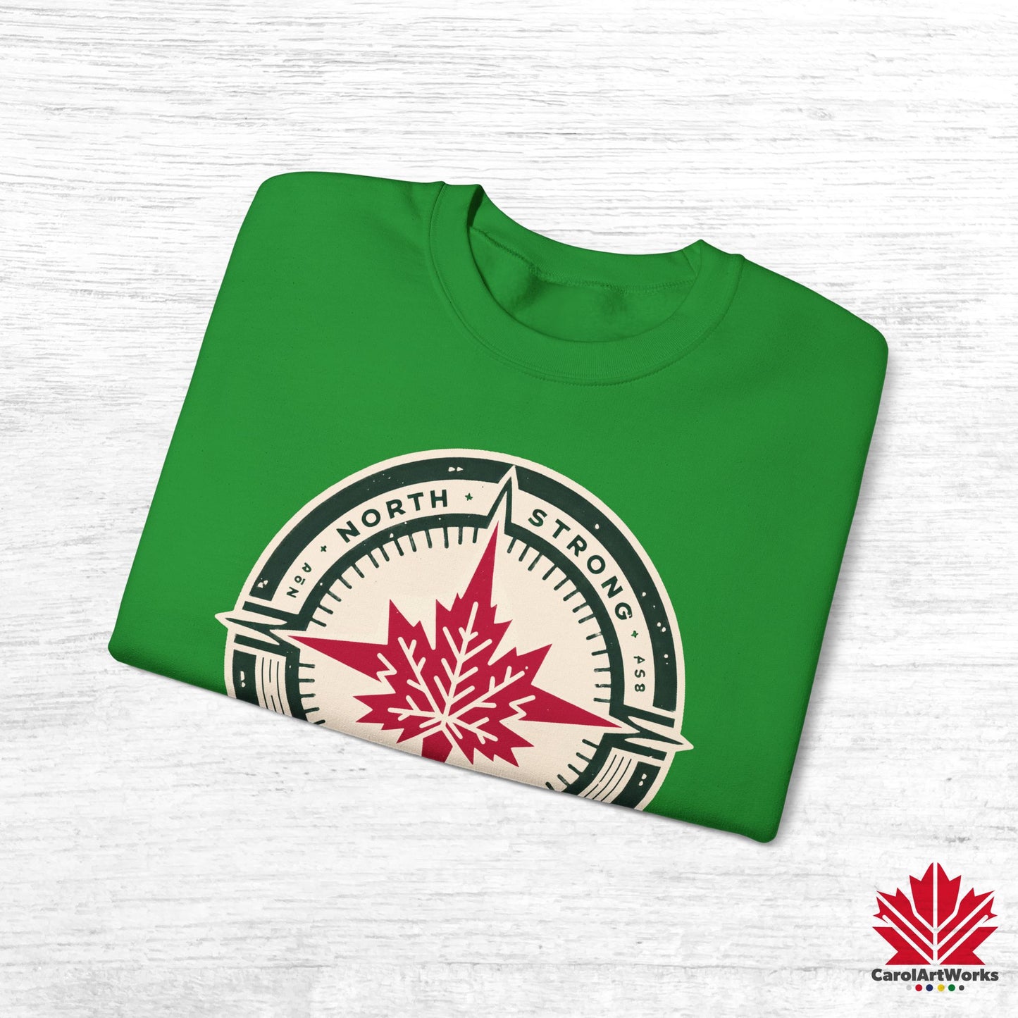 “North Strong” Compass Design Unisex Sweatshirt – Navigate Adventure with Canadian Pride