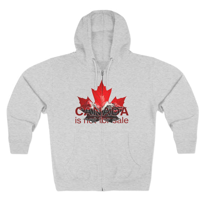 Sweat à capuche unisexe zippé « Le Canada n'est pas à vendre » – Feuille d'érable rouge et montagnes, sweat-shirt confortable et élégant pour les fiers Canadiens