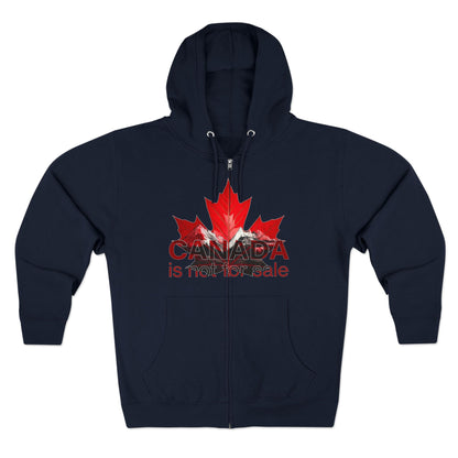 Sweat à capuche unisexe zippé « Le Canada n'est pas à vendre » – Feuille d'érable rouge et montagnes, sweat-shirt confortable et élégant pour les fiers Canadiens