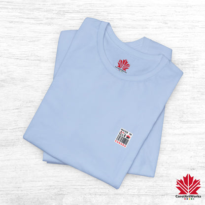"Made in Canada" product label Design Unisex Short Sleeve Tee – Minimalist, Playful, and Proud