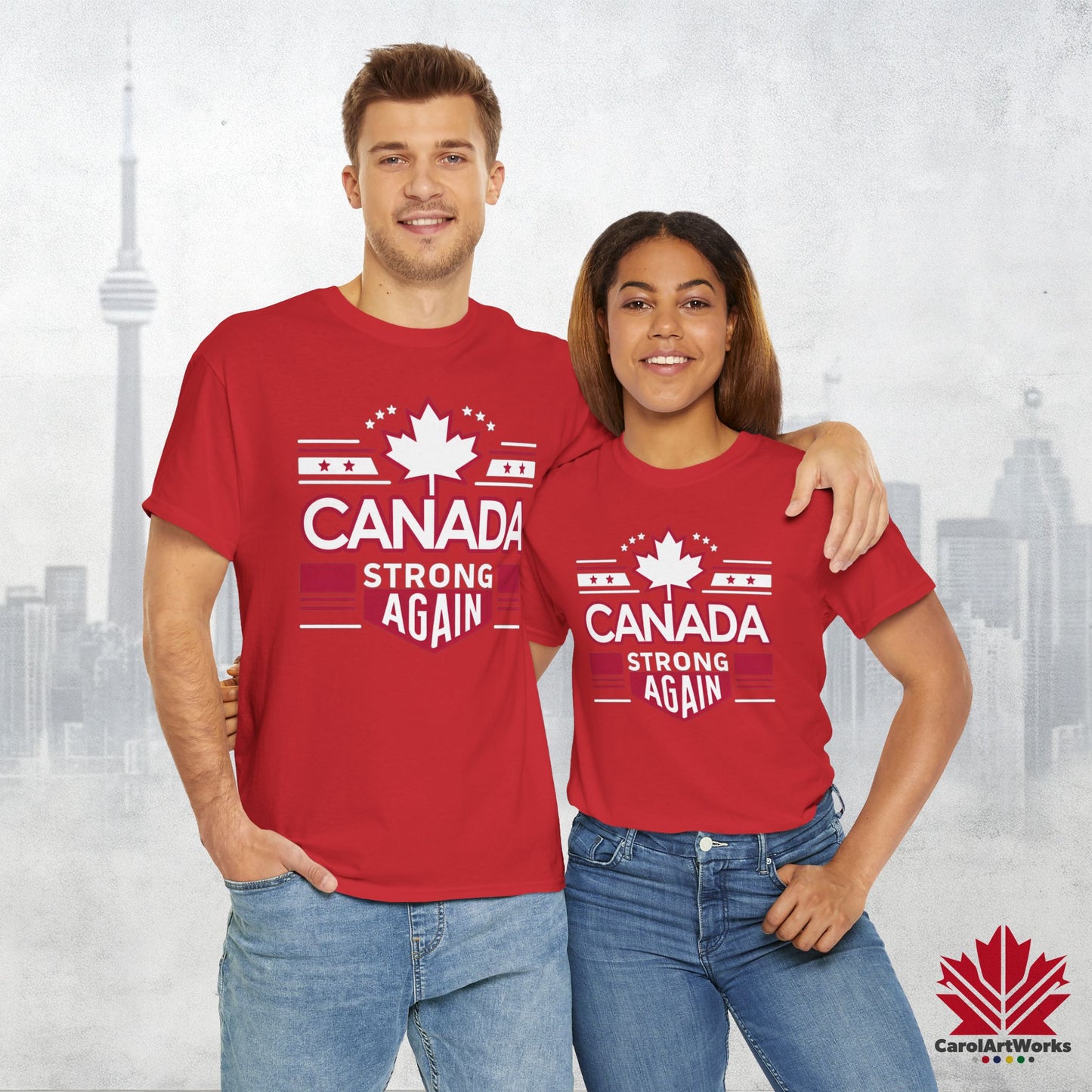 “Canada Strong Again” Unisex Cotton Tee – Comfortable Casual Wear