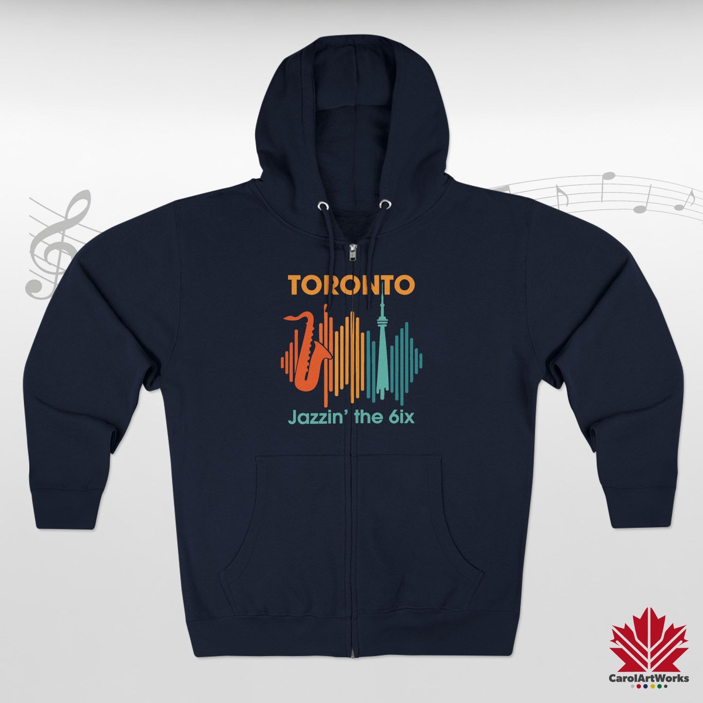 Toronto Jazzin' the 6ix – Sweat à capuche zippé pour des mouvements fluides et des rythmes de rue