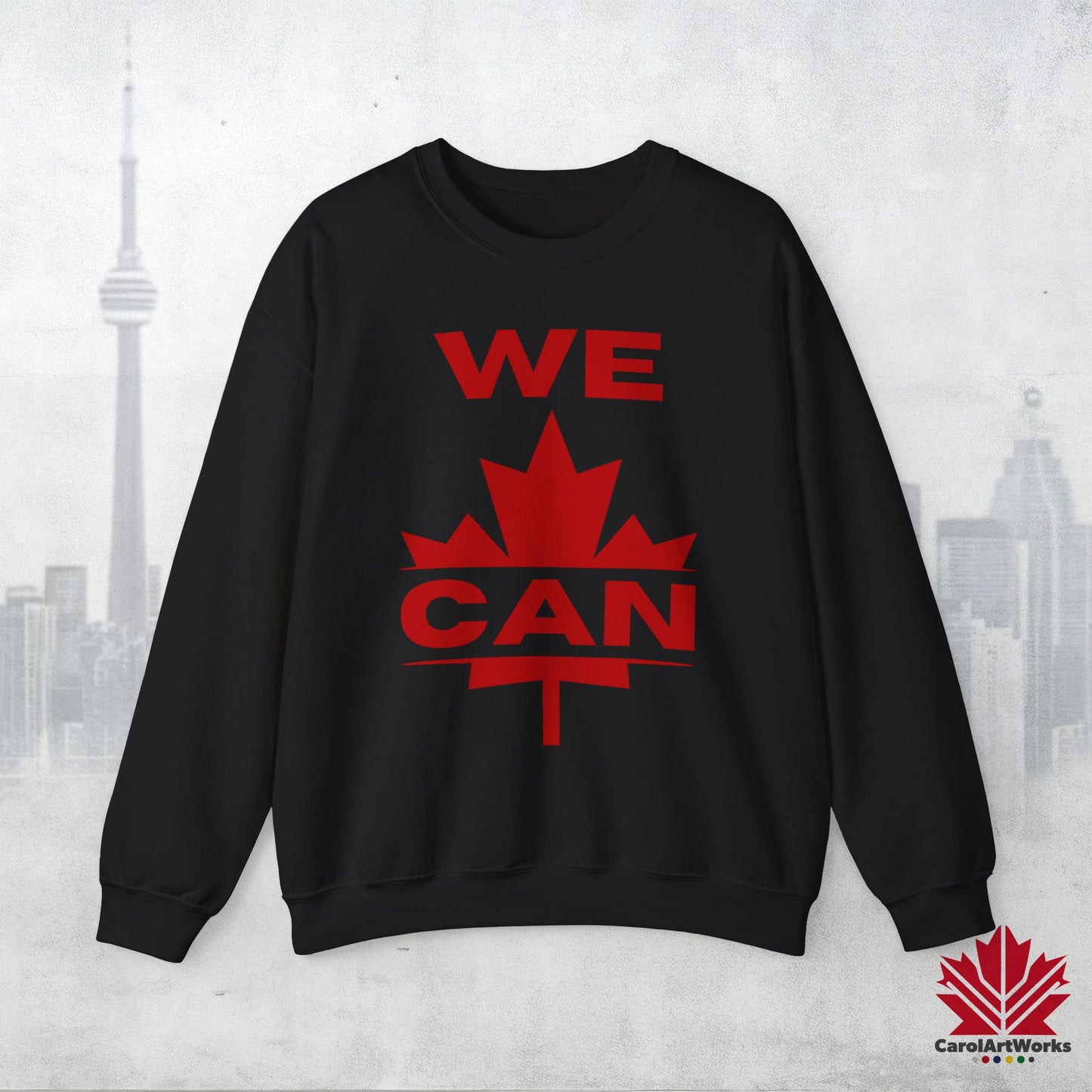 Sweat-shirt unisexe « We Can » avec motif feuille d'érable – Sweat-shirt motivant pour un confort quotidien, fierté canadienne