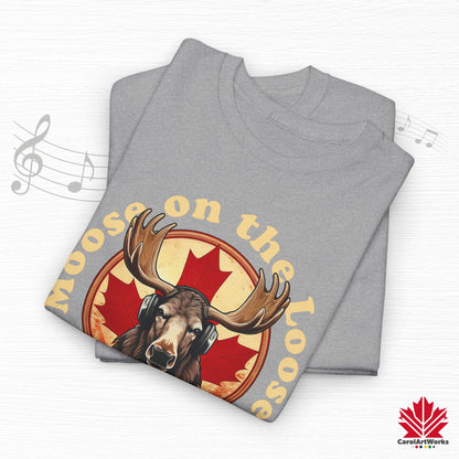 "Moose on the Loose Records" Classic Cotton Tee - Wear the Sound of Canada